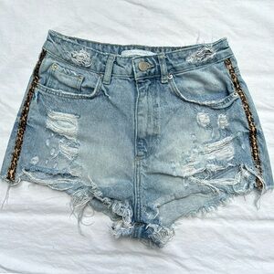 ZARA Distressed Denim Shorts